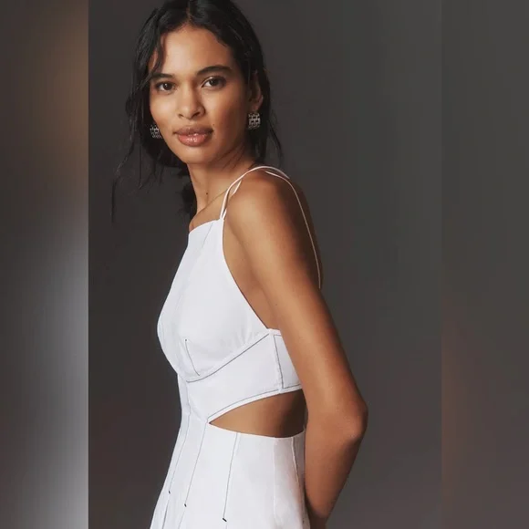 Strappy Square-Neck Apron Midi Dress - Picture 3 of 12